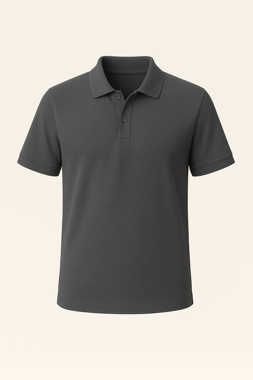 Erkek Antrasit Pamuklu Polo Yaka T-shirt