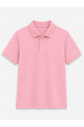 Pembe Kısa Kollu Polo Yaka Lakos Okul T-shirt R.O.Z.O.KU.LT.E.L.T.