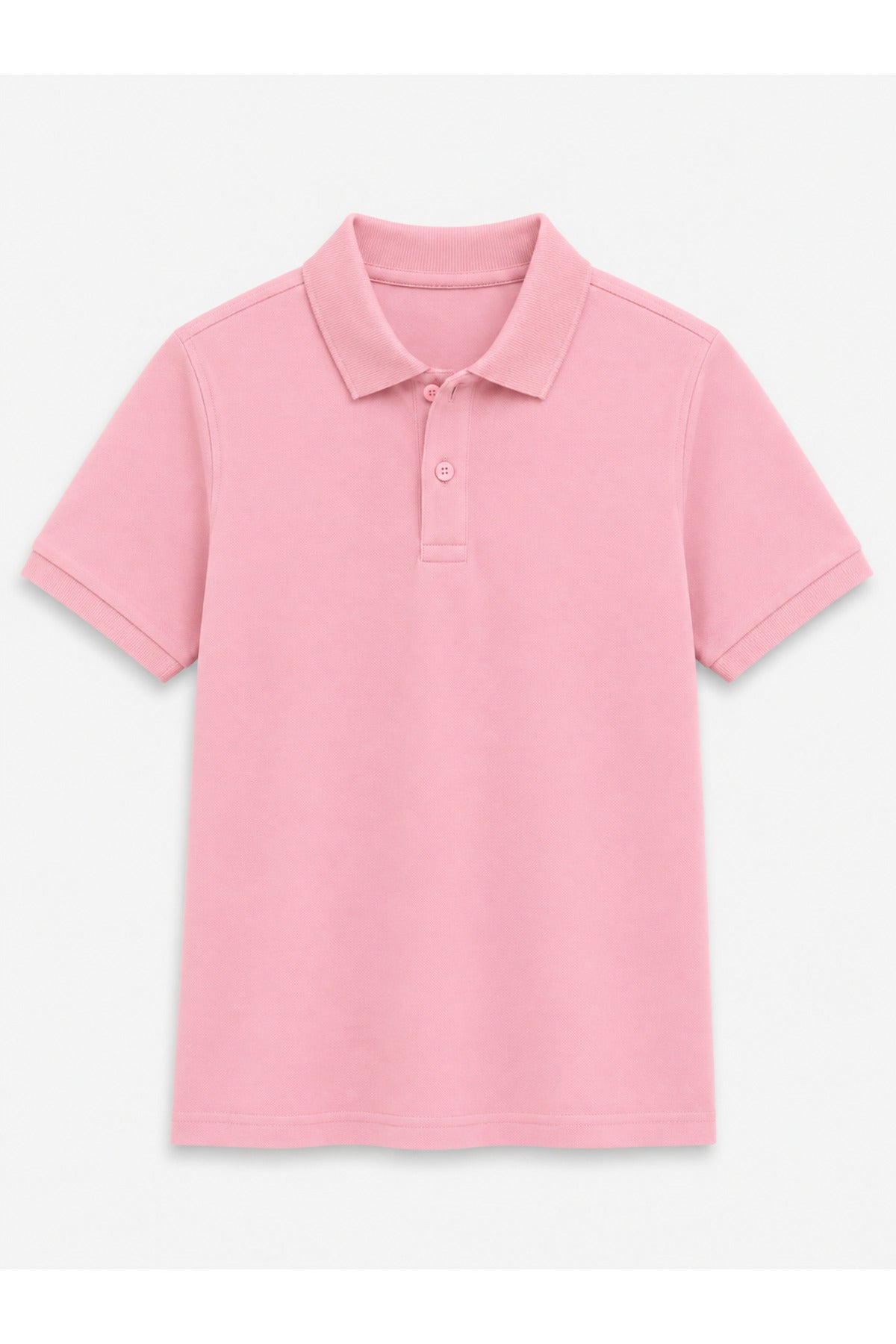 Pembe Kısa Kollu Polo Yaka Lakos Okul T-shirt R.O.Z.O.KU.LT.E.L.T.