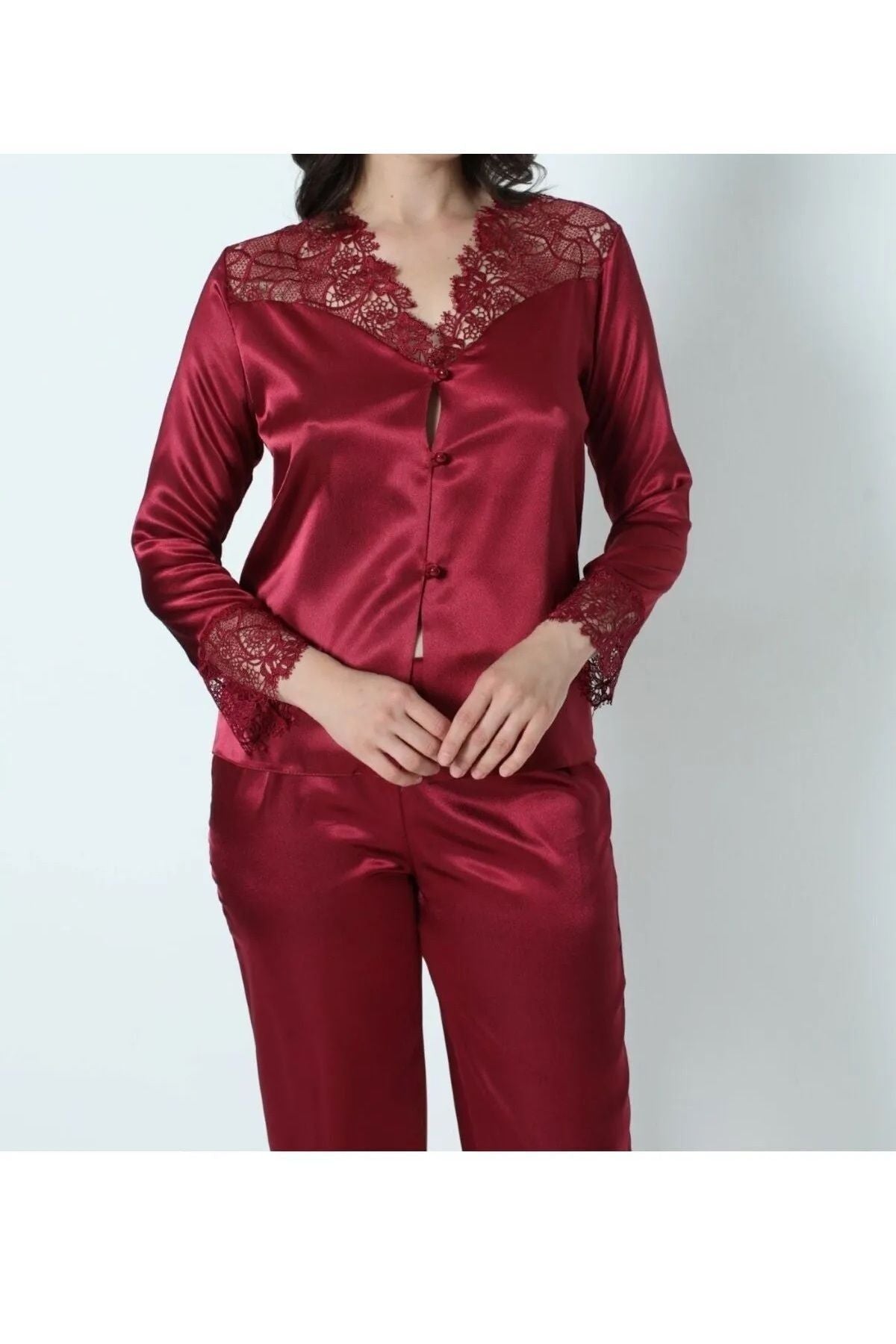 Kadın Bordo Saten Kutulu 6'lı Gelin Çeyiz Seti 8ROZELT670