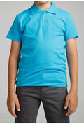 Turkuaz  Kısa Kollu Polo Yaka Lakost  Okul T-shirt