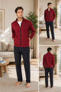 Bordo Eşofman & Beyaz Basic Tişört Erkek İkili Kombin Set