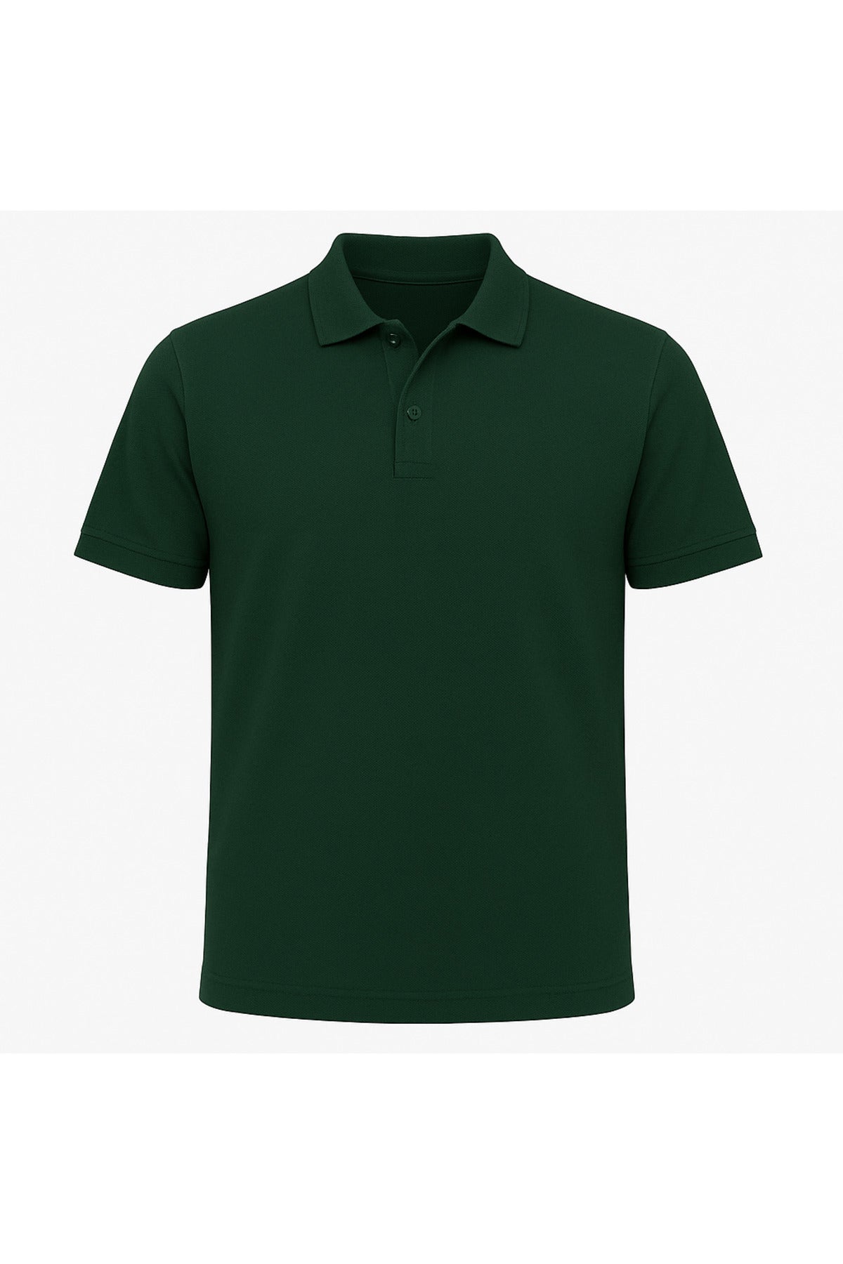 Erkek Koyu Yeşil Pamuklu Polo Yaka T-shirt
