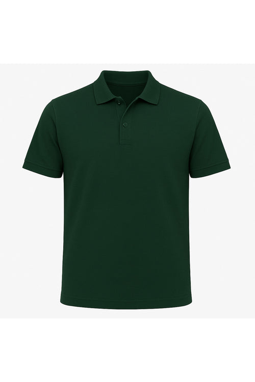 Erkek Koyu Yeşil Pamuklu Polo Yaka T-shirt