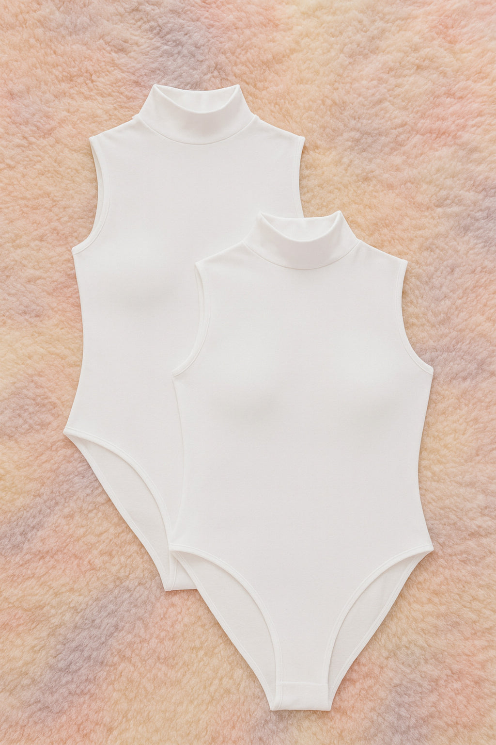 Kadın Pamuklu Kolsuz Boğazlı Beyaz 2'li Çıtçıtlı Body