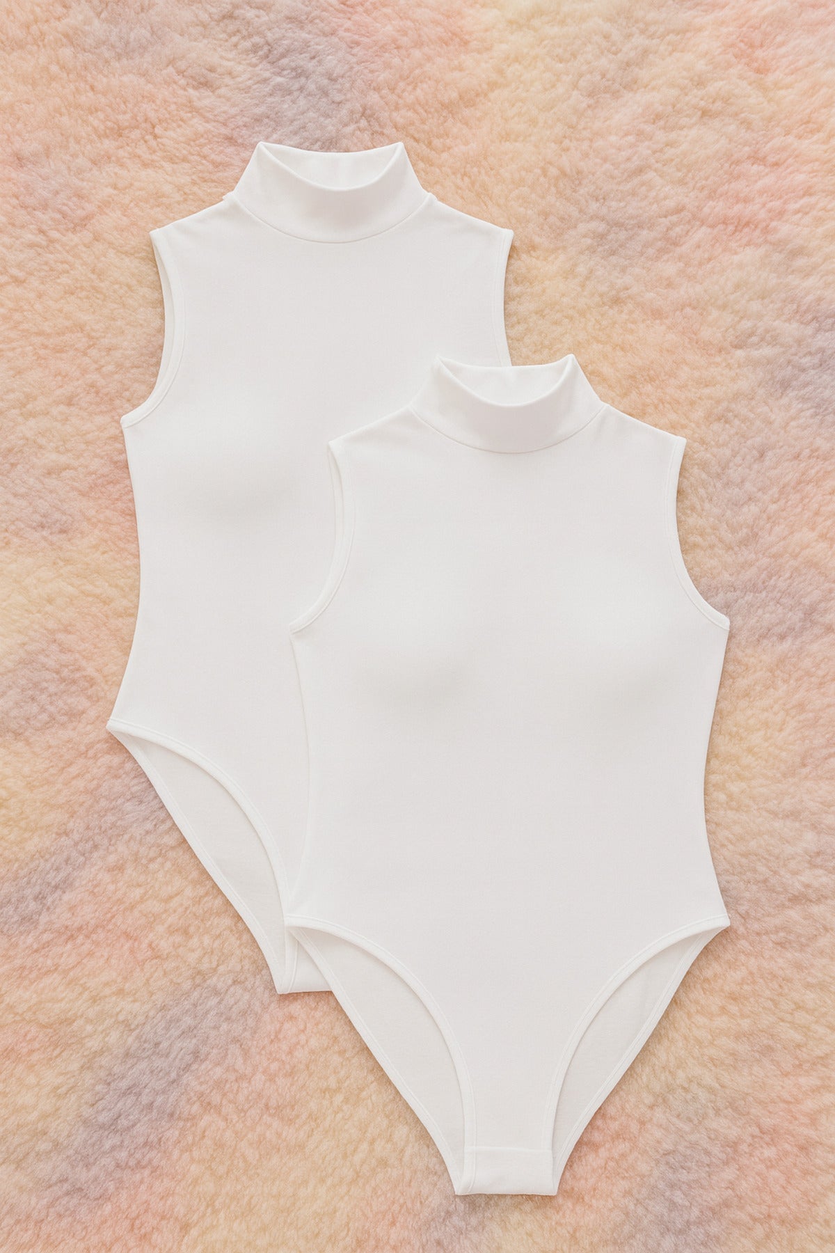 Kadın Pamuklu Kolsuz Boğazlı Beyaz 2'li Çıtçıtlı Body