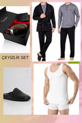 Erkek Siyah Kutulu 8 Parça Çeyizlik Set