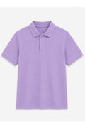 Lila Kısa Kollu Polo Yaka Lakos Okul T-shirt R.O.Z.O.KU.LT.E.L.T.