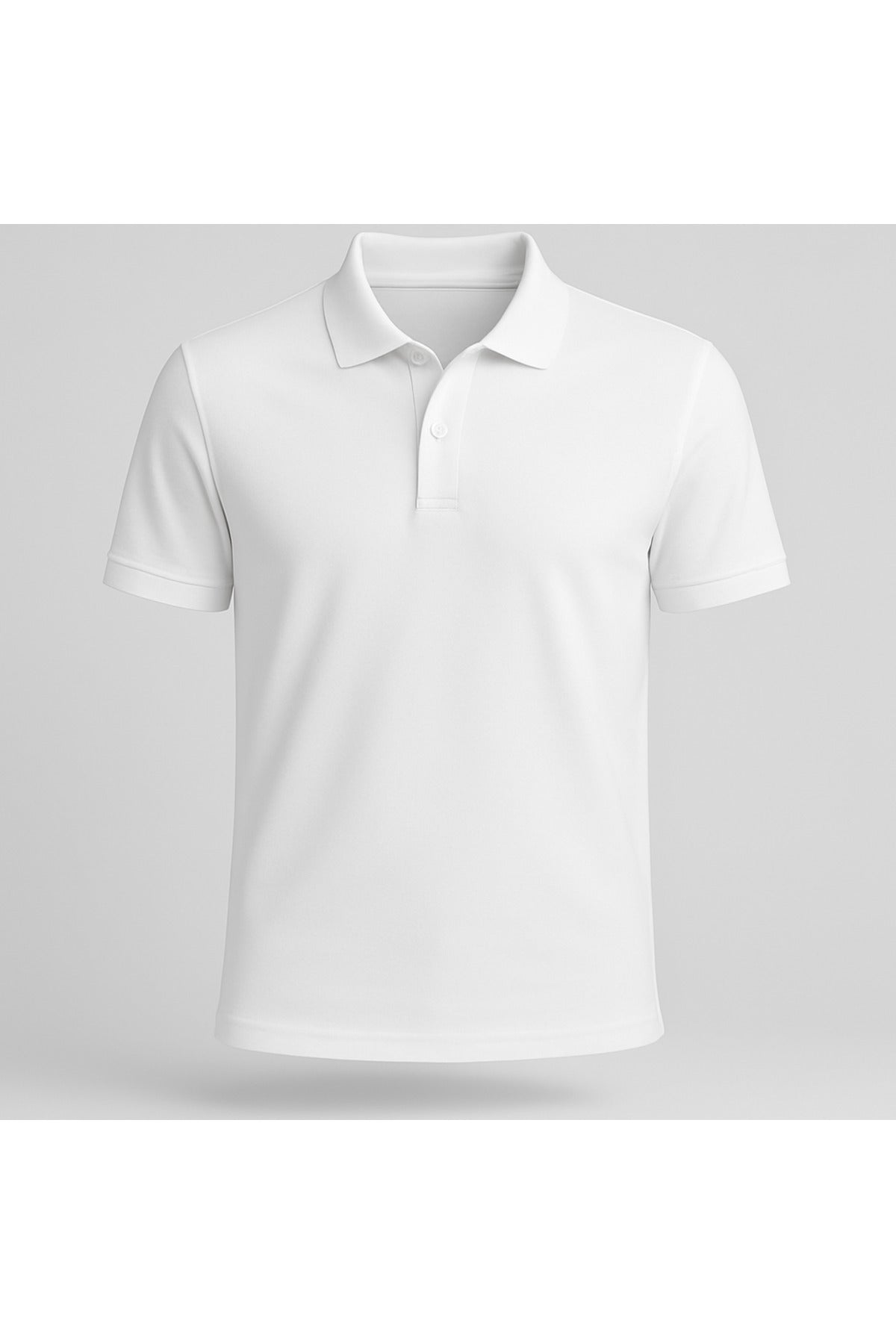 Erkek Beyaz Pamuklu Polo Yaka T-shirt
