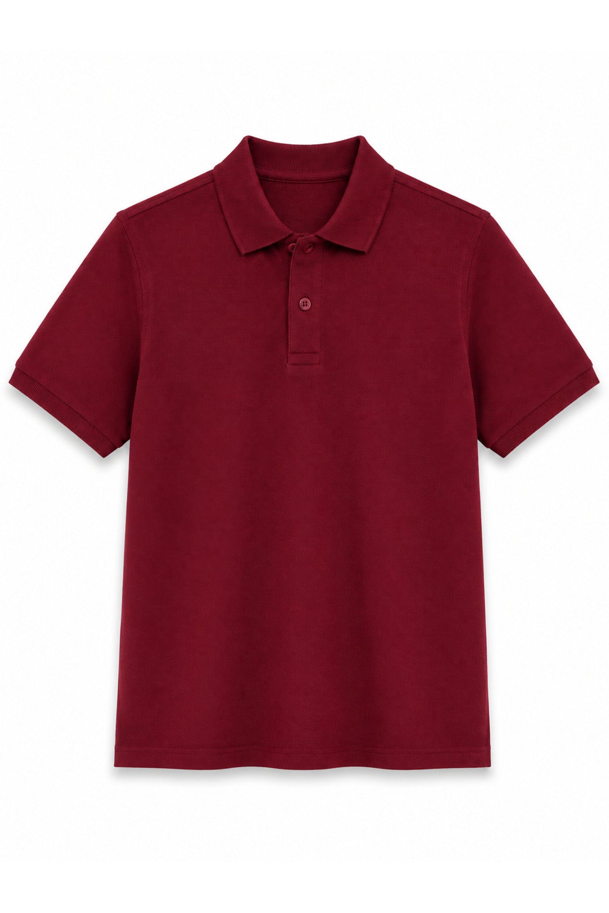 Bordo Kısa Kollu Polo Yaka Lakos Okul T-shirt R.O.Z.O.KU.LT.E.L.T.