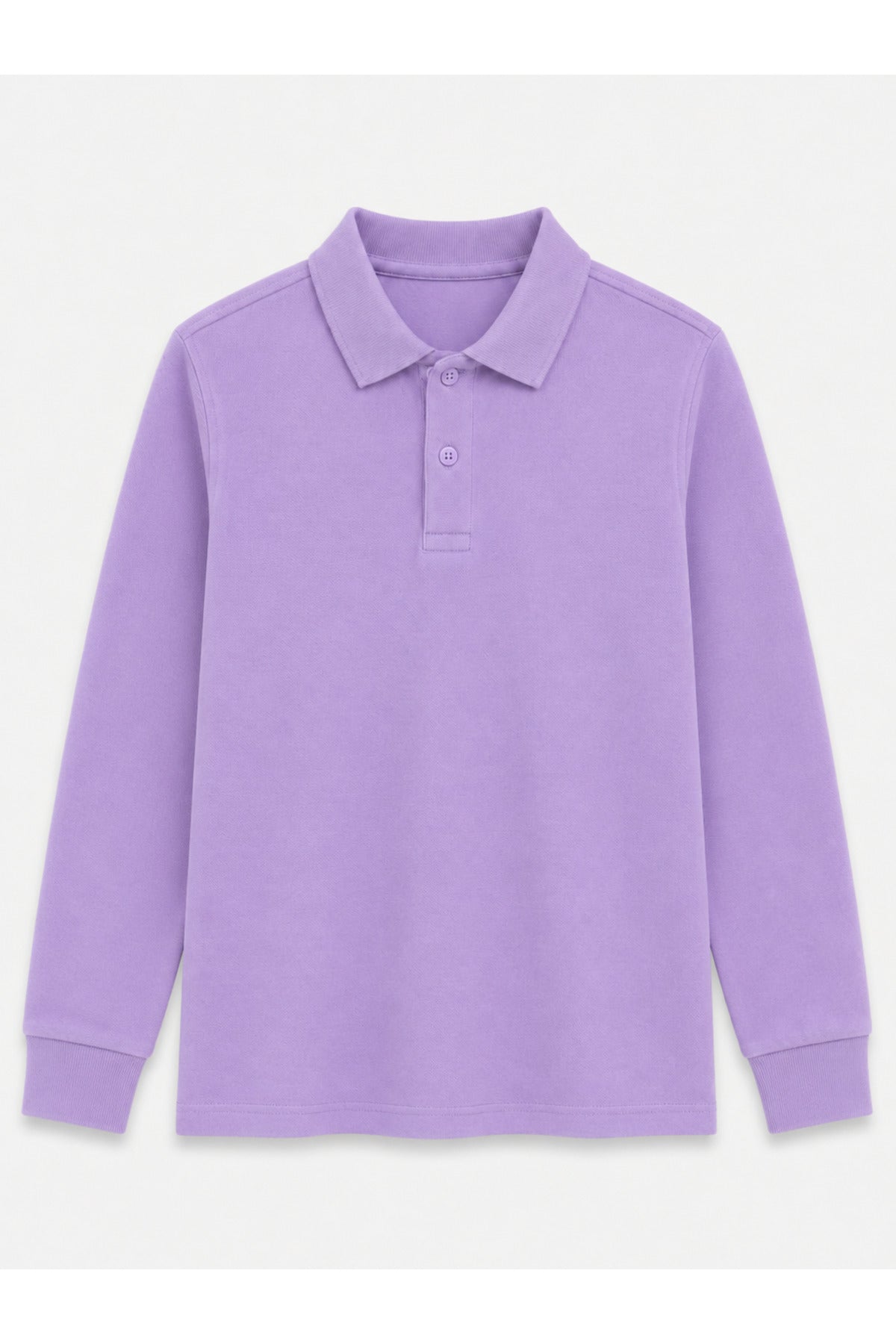 Lila Uzun Kollu Polo Yaka Lakos Okul T-shirt R.O.Z.K.U.U.LT.E.L.T.