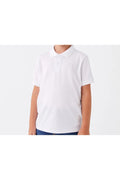 Beyaz Kısa Kollu Polo Yaka Lakost  Okul T-shirt R.O.Z.O.KU.LT.E.L.T.