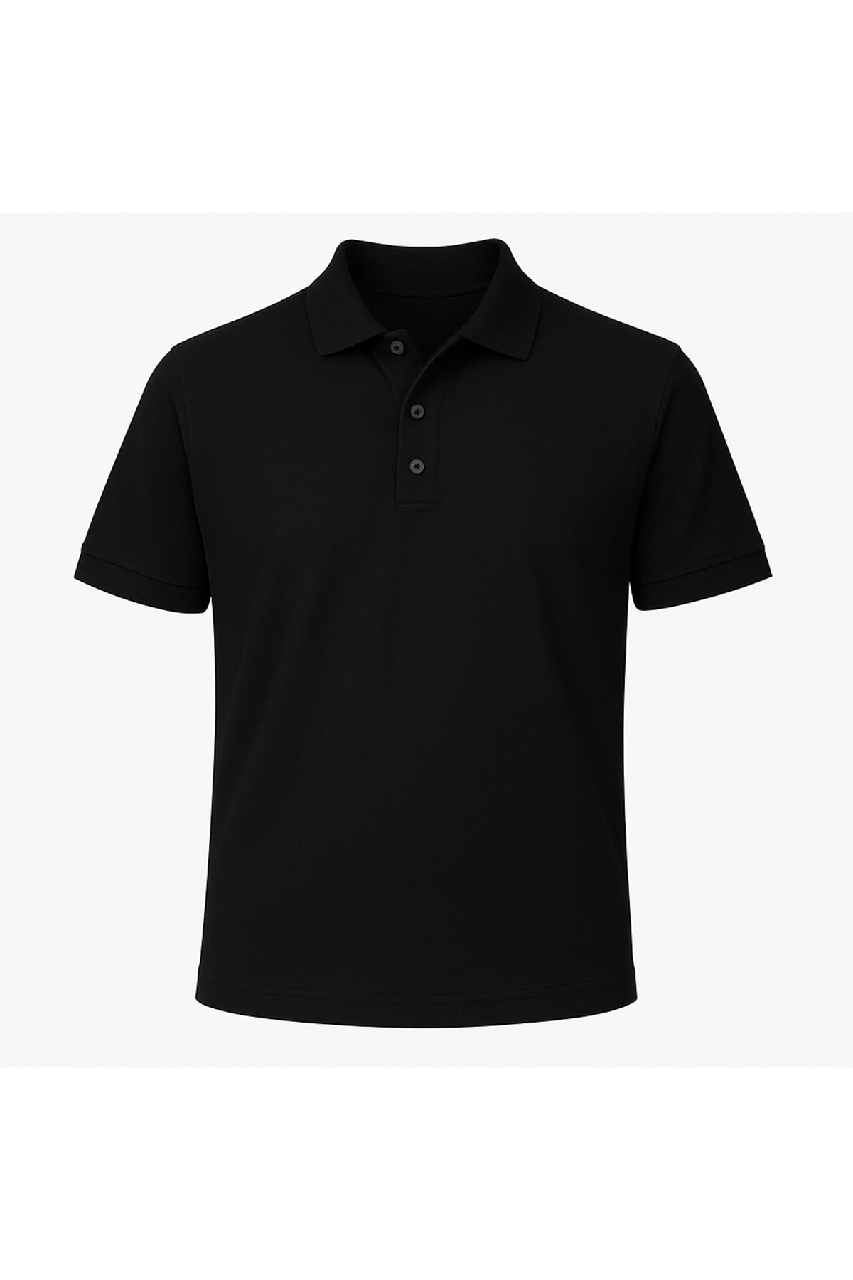Erkek Siyah Pamuklu Polo Yaka T-shirt
