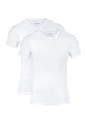 Erkek Beyaz Sıfır Yaka T-Shirt  2'li Pamuklu R.O..P.İ.E.R..Z.4E.L0.T.
