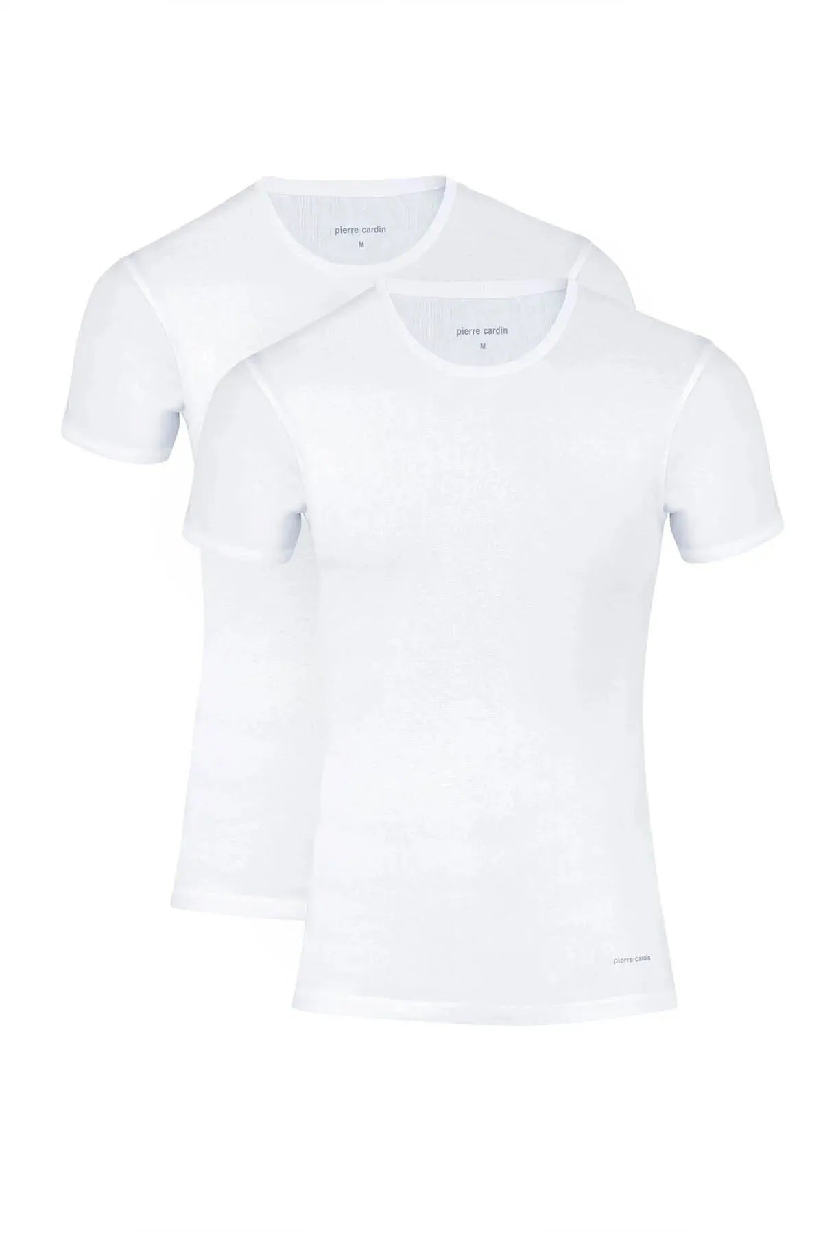 Erkek Beyaz Sıfır Yaka T-Shirt  2'li Pamuklu R.O..P.İ.E.R..Z.4E.L0.T.