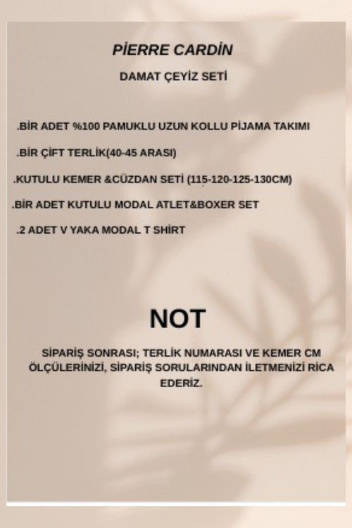 Erkek Lacivert Lisanslı Kutulu 12 Parça Damat Çeyiz Seti