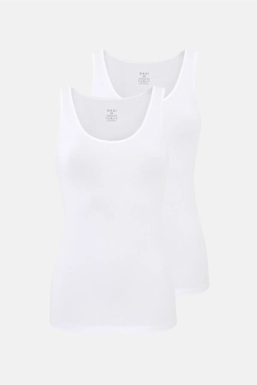 Kadın Beyaz Kalın Askılı Pamuklu Atlet 2'li Paket