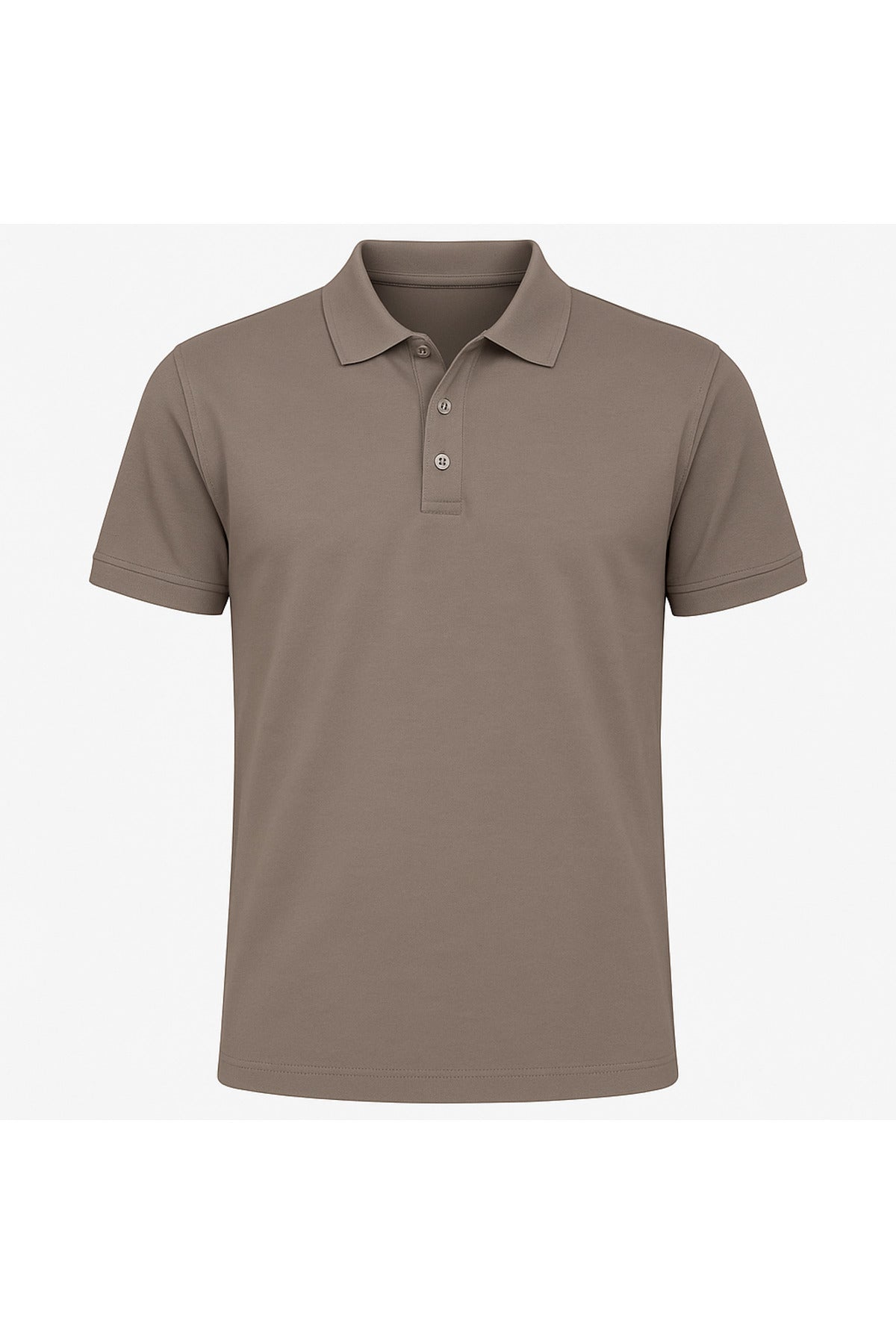Erkek Koyu Bej Pamuklu Polo Yaka T-shirt