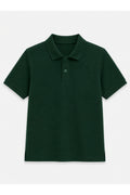 Koyu Yeşil Kısa Kollu Polo Yaka Lakos Okul T-shirt R.O.Z.O.KU.LT.E.L.T.
