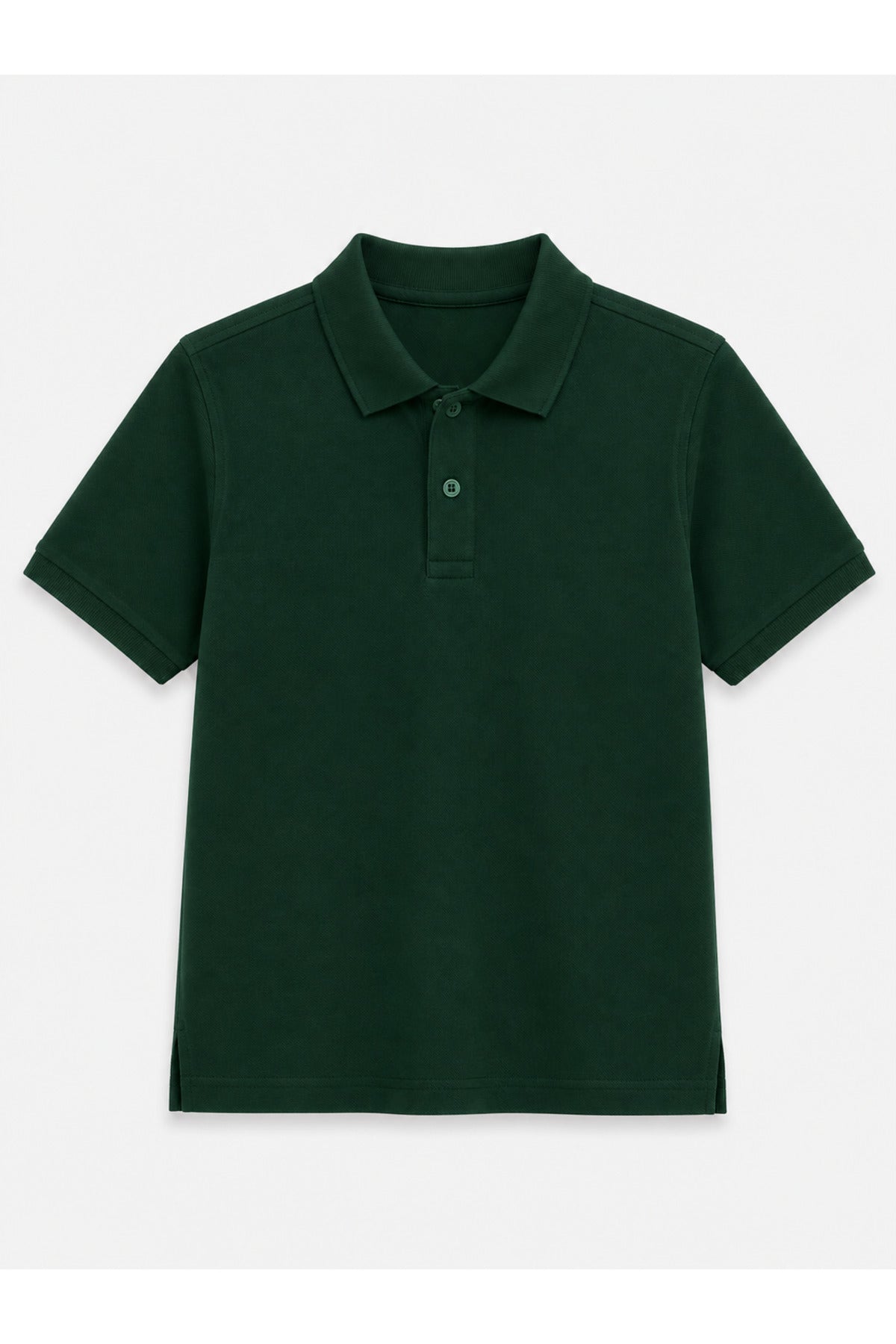 Koyu Yeşil Kısa Kollu Polo Yaka Lakos Okul T-shirt R.O.Z.O.KU.LT.E.L.T.