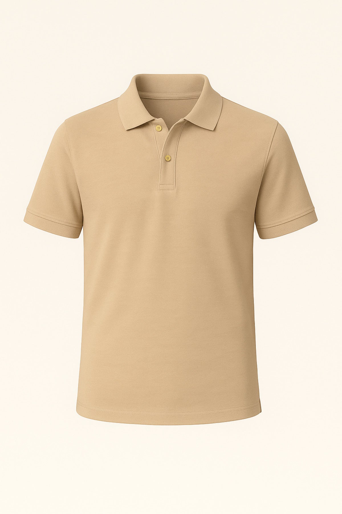 Erkek Bej Pamuklu Polo Yaka T-shirt