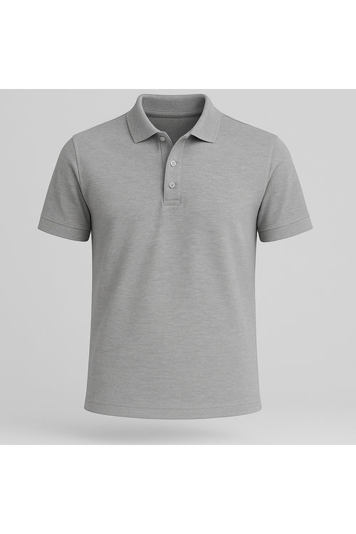 Erkek Gri Pamuklu Polo Yaka T-shirt