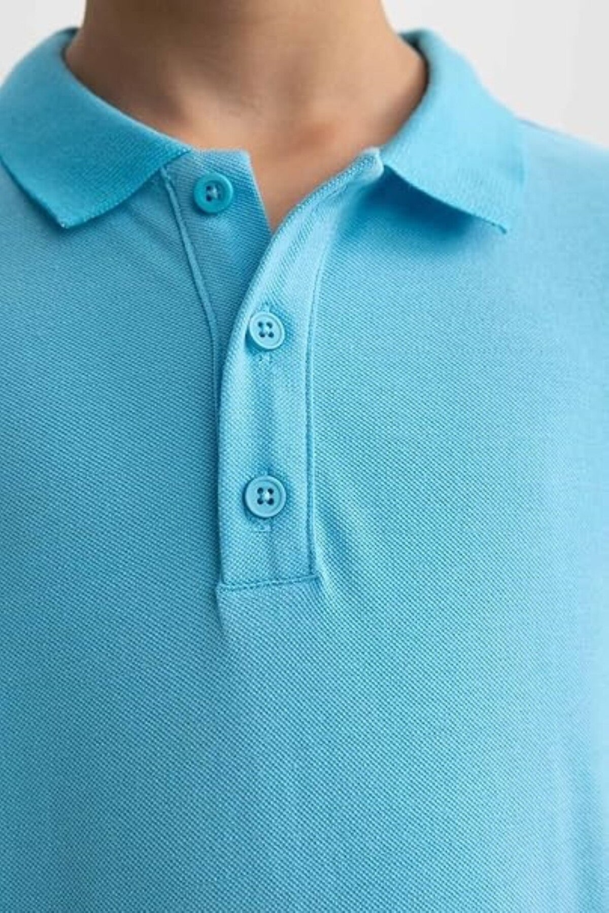 Mavi  Kısa Kollu Polo Yaka Lakost  Okul T-shirt R.O.Z.O.KU.LT.E.L.T.