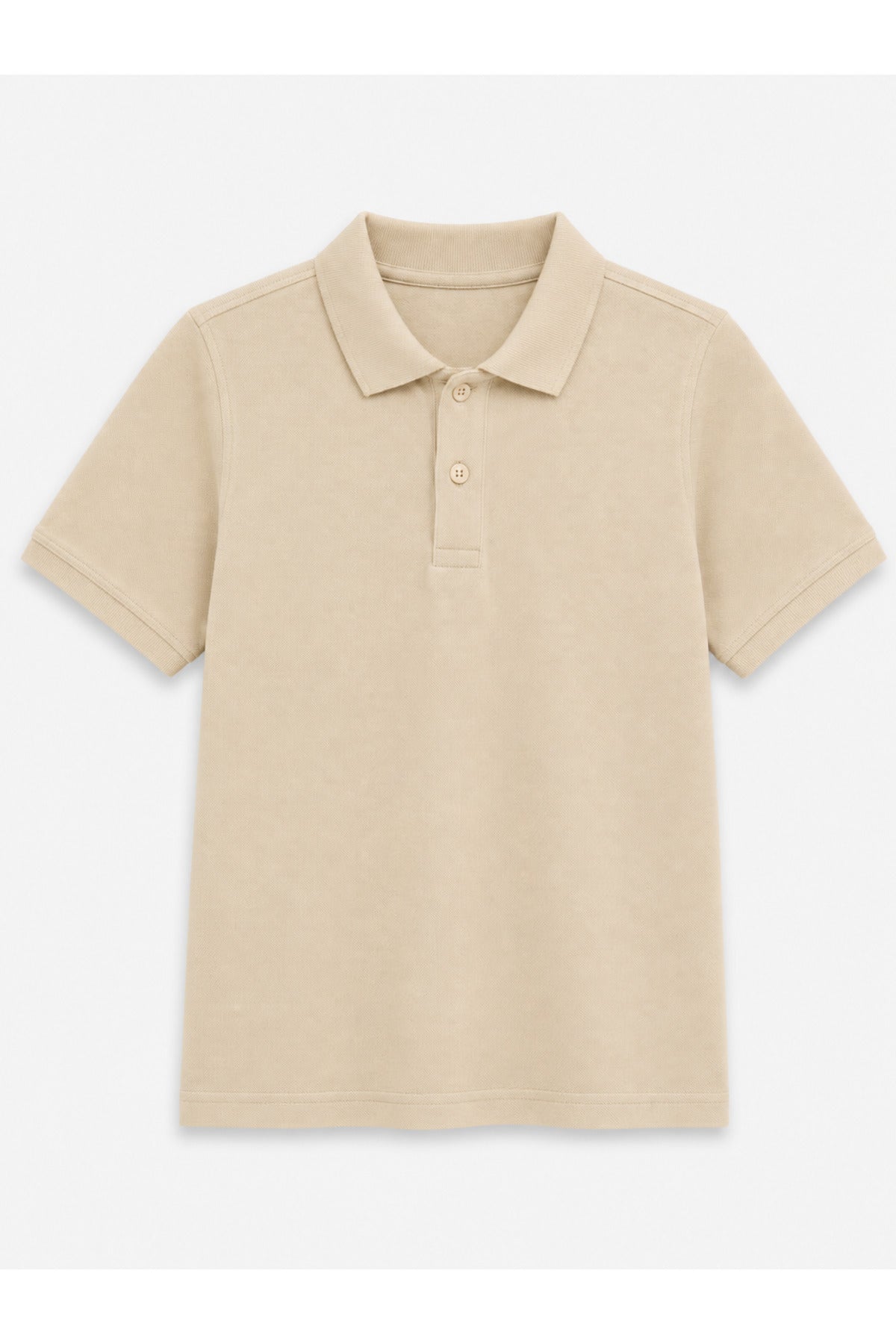 Bej Kısa Kollu Polo Yaka Lakos Okul T-shirt R.O.Z.O.KU.LT.E.L.T.
