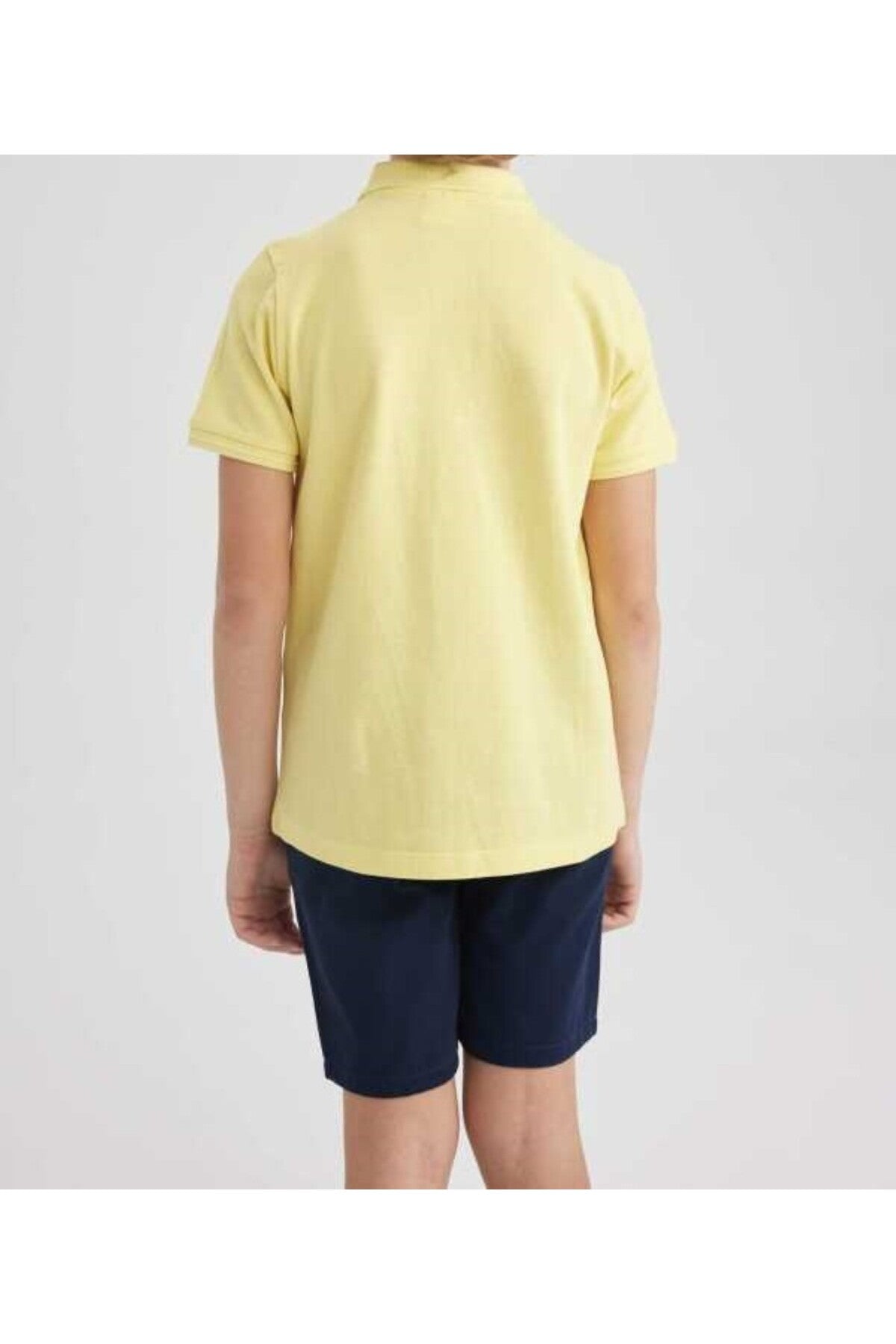 Sarı Kısa Kollu Polo Yaka Lakost  Okul T-shirt R.O.Z.O.KU.LT.E.L.T.
