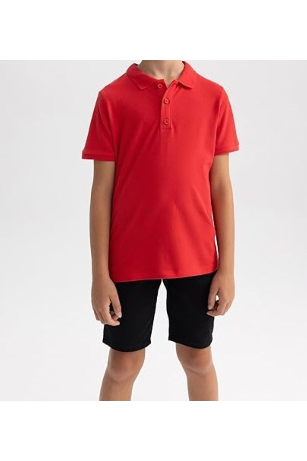 Kırmızı Kısa Kollu Polo Yaka  Okul T-shirt R.o.z.o.ku.lt.e.l.t.