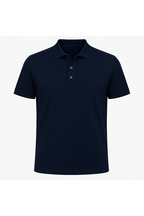 Erkek Koyu Lacivert Pamuklu Polo Yaka T-shirt