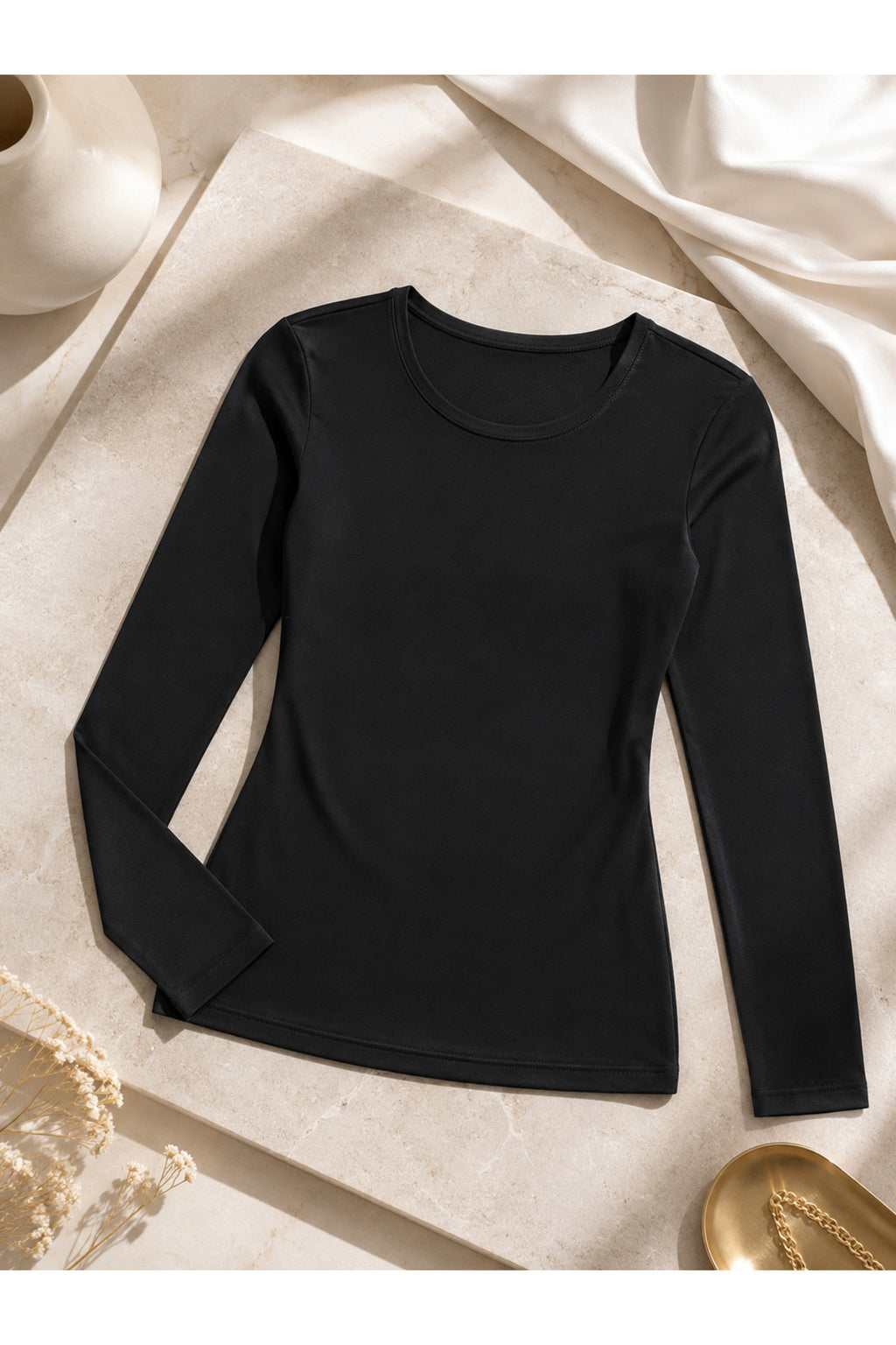Kadın Modal Pamuklu Likralı Uzun Kol 4'lü Atlet T-shirt